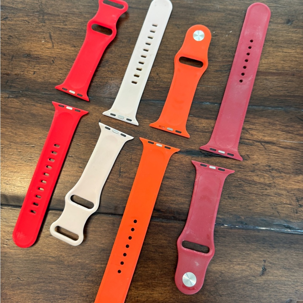 Smartwatch Silicone Bands - Red, Orange, White-Size 44 - Picture 4 of 4